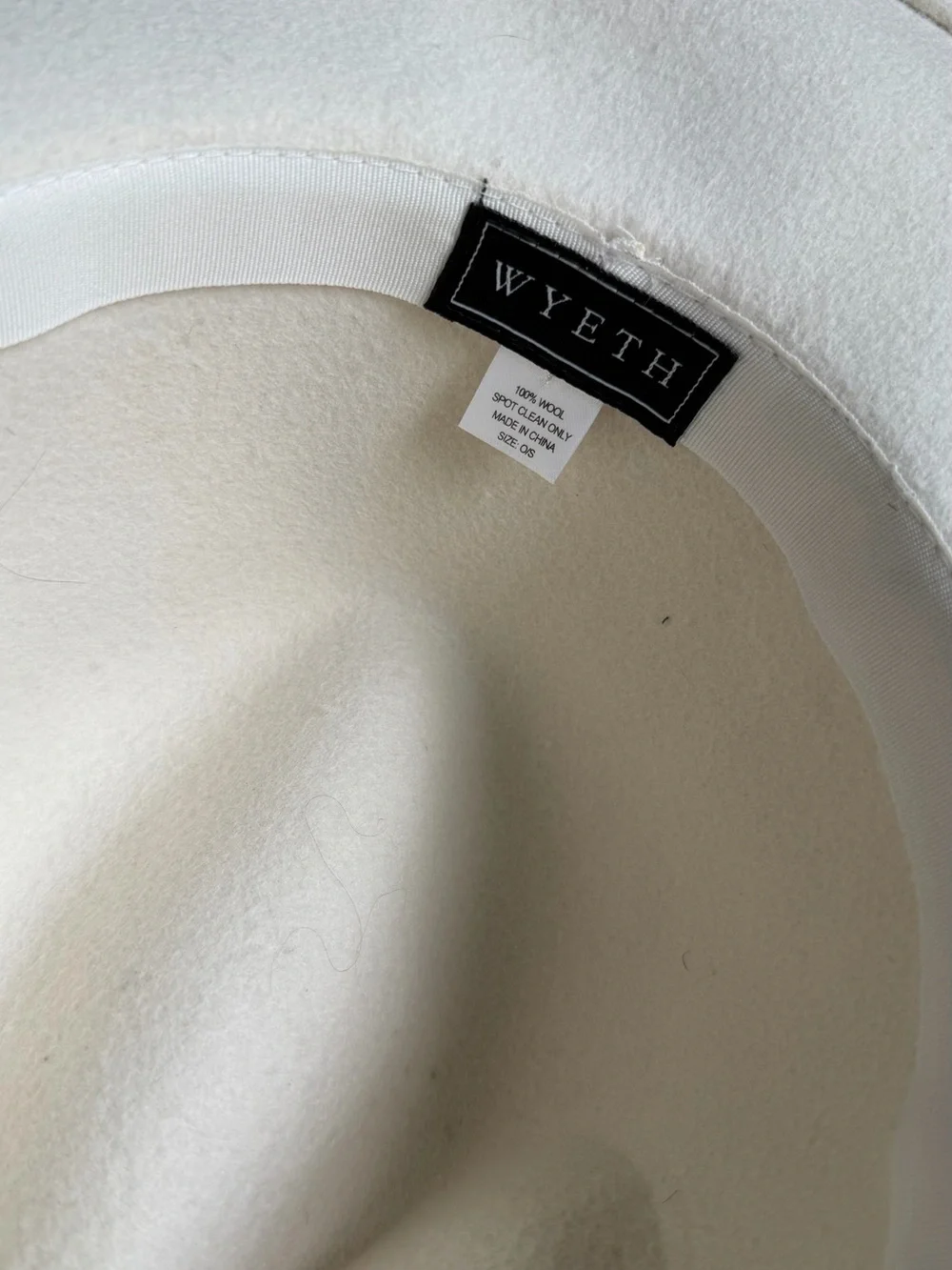 WYETH 100% Wool Ivory Wide Brim Western Rancher Hat OS